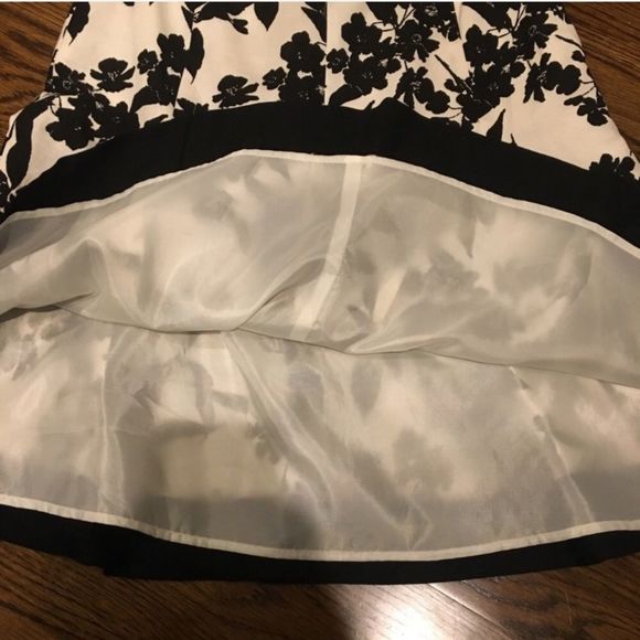 ANN TAYLOR Linen Toile Black Ivory Skirt Size 2 - Picture 6 of 8